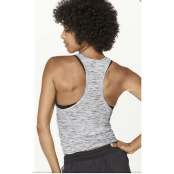 Lululemon Our Sport Tank Tiger Space Dye White Grey Racerback Top Singlet Sz 4 - Picture 3 of 11